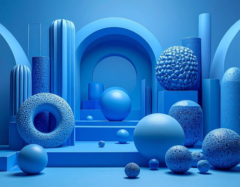 blue rubber objects, blue background 588670